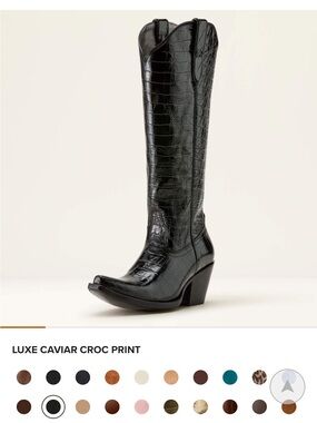 Ariat Black Caviar Croc-Print Knee-High Boot